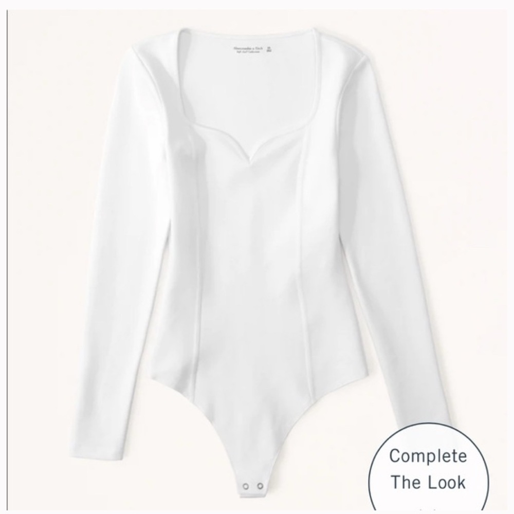 Abercrombie & Fitch - Long-Sleeve Ponte Sweetheart Bodysuit